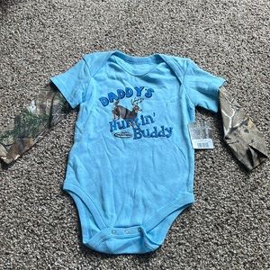 New real tree 3-6 month baby boy huntin buddy bodysuit